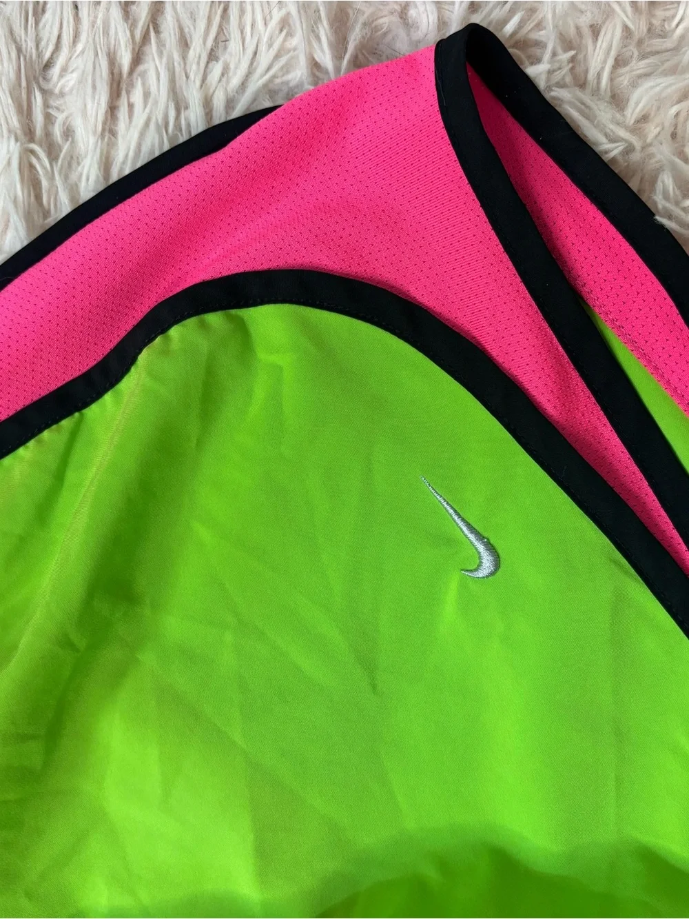 Nike Women’s Neon Green and Hot Pink Athletic Shorts